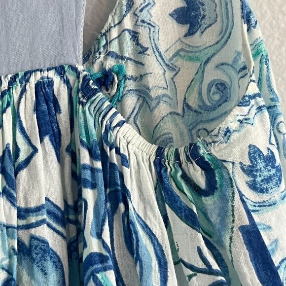 Antica Sartoria‎ Light Blue Embroidered Detail Floral Mini Dress Cover Up Small - Picture 9 of 9